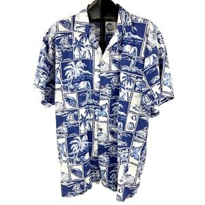 Armadillo Short Sleeve Shirt Mens L Hawaiian Style Casual Button Up Easy Care